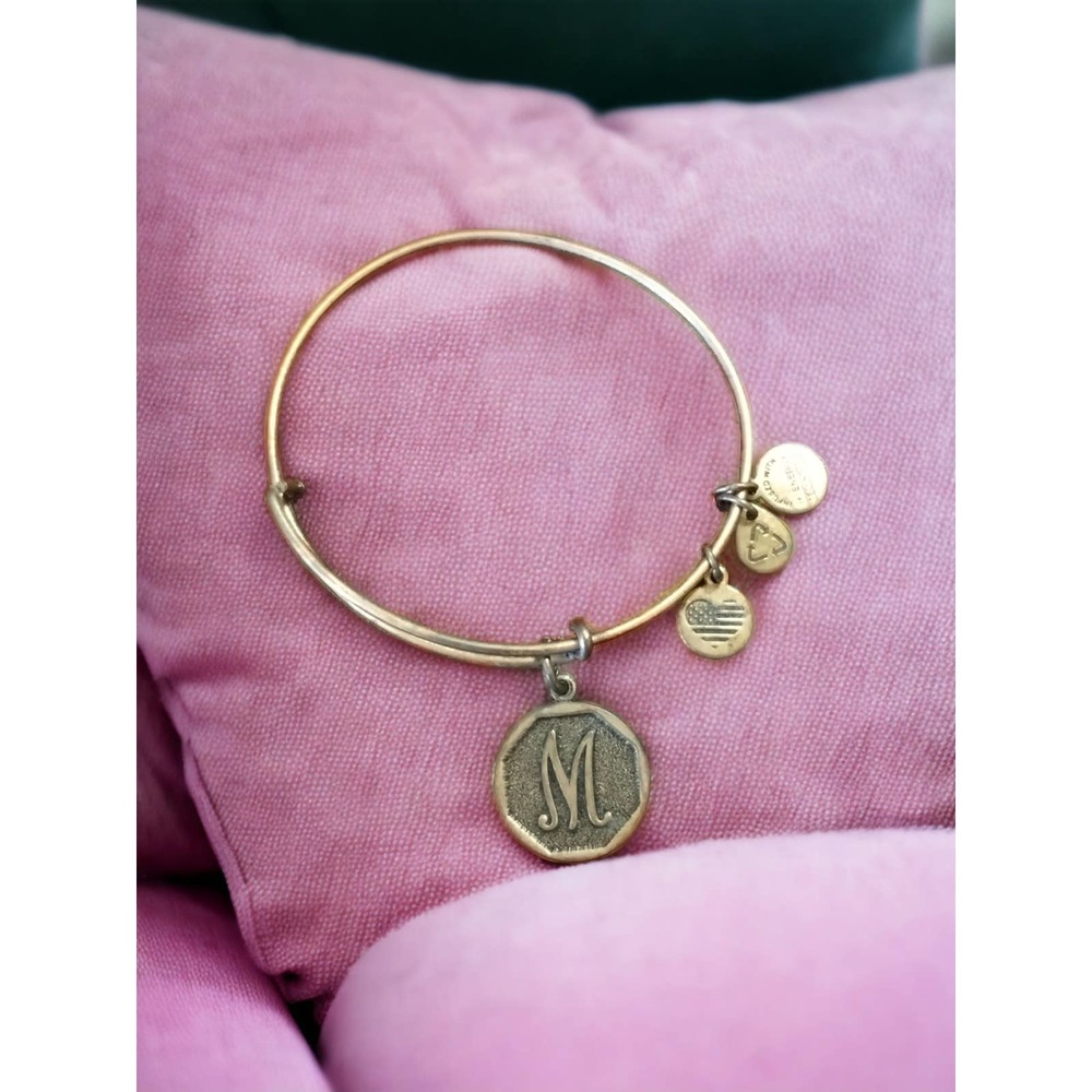 Beautiful Alex and Ani gold initial M bracelet